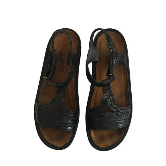 Naot black womens sandals size 38
