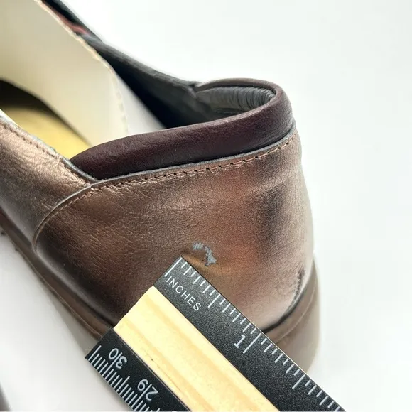 NAOT Womens 39 EU 8 - 8.5 US Lagoon Brown Leather Comfort Loafers Flats Shoes