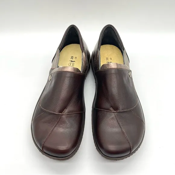 NAOT Womens 39 EU 8 - 8.5 US Lagoon Brown Leather Comfort Loafers Flats Shoes