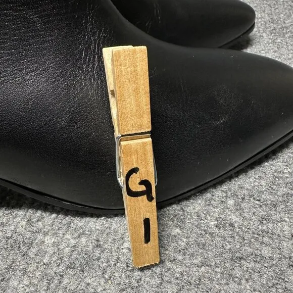 Napoleoni Italy Leather Sz 39 US 8.5 Pull On Black Boots New