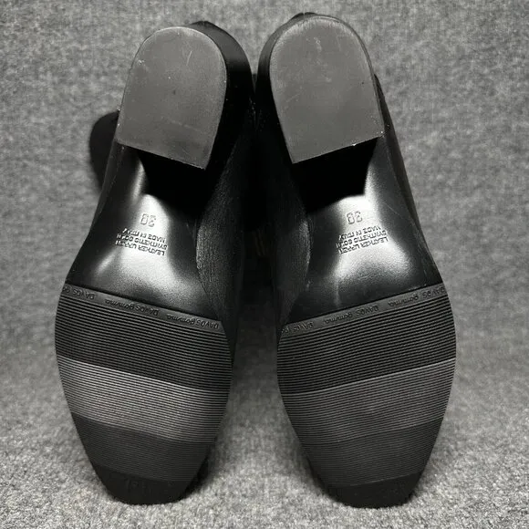 Napoleoni Italy Leather Sz 39 US 8.5 Pull On Black Boots New