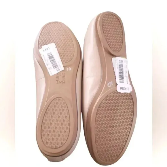 Naturalizer 10W Beige Leather Maxwell Nude Slip-On Ballet Flats New