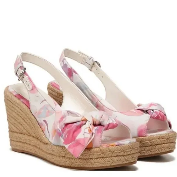 Naturalizer Bettina Floral Fabric Espadrille Platform Wedge Sandals