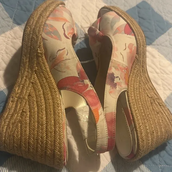 Naturalizer Bettina Floral Fabric Espadrille Platform Wedge Sandals