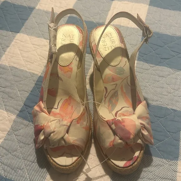 Naturalizer Bettina Floral Fabric Espadrille Platform Wedge Sandals