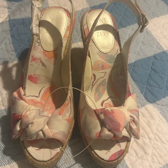 Naturalizer Bettina Floral Fabric Espadrille Platform Wedge Sandals