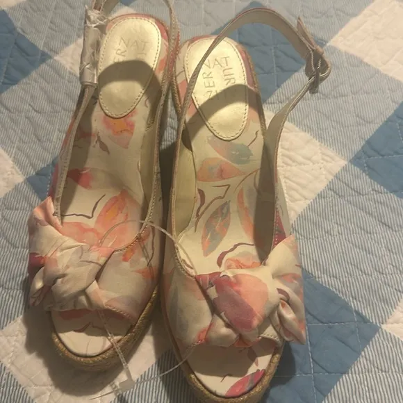 Naturalizer Bettina Floral Fabric Espadrille Platform Wedge Sandals