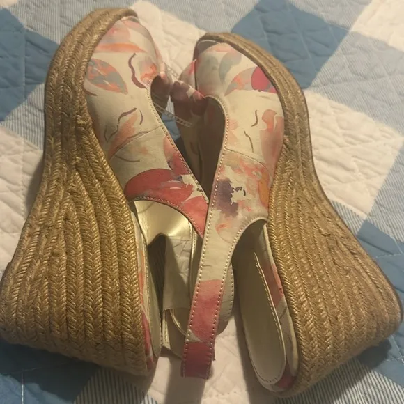 Naturalizer Bettina Floral Fabric Espadrille Platform Wedge Sandals