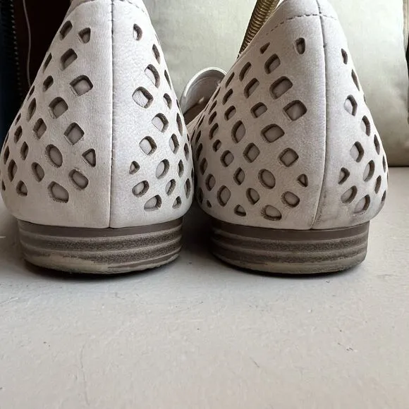 Naturalizer Eve Taupe Nude Leather Slip On Loafer Ballet Flats Dye Cut Women 10
