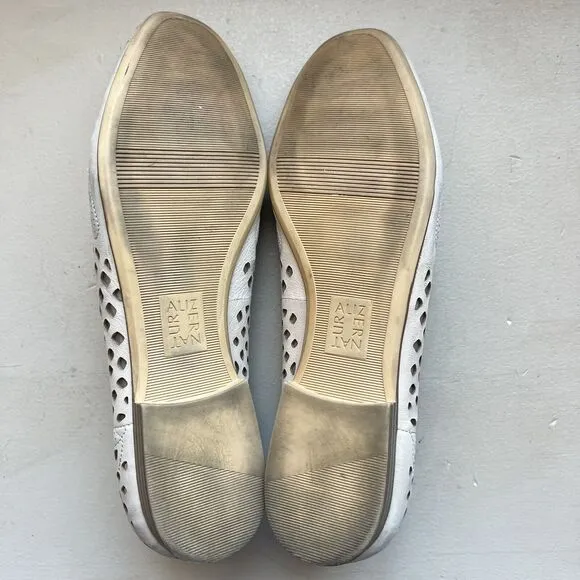 Naturalizer Eve Taupe Nude Leather Slip On Loafer Ballet Flats Dye Cut Women 10