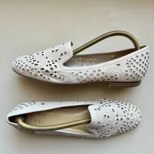 Naturalizer Eve Taupe Nude Leather Slip On Loafer Ballet Flats Dye Cut Women 10