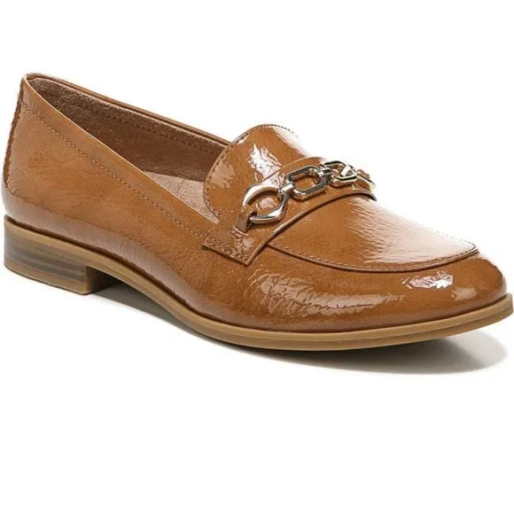 Naturalizer Mariana Chain Link Loafers Women’s Tan Patent Sz 7