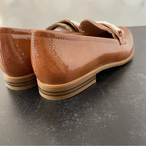 Naturalizer Mariana Chain Link Loafers Women’s Tan Patent Sz 7