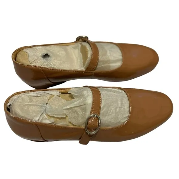 Naturalizer NWT Women’s Leather  KellyMary Jane Flat in Hazelnut Brown Sz 7W