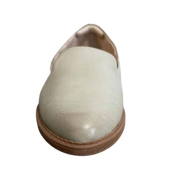 Naturalizer SOUL Yippee Faux Leather Slip On Flat Shoes in Stone Size 7.5