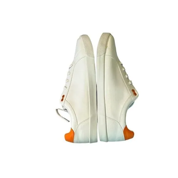 Nautica Men's Scuttle Low-Top White and Orange Sneakers Size 13