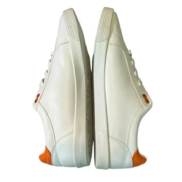Nautica Men's Scuttle Low-Top White and Orange Sneakers Size 13