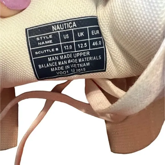 Nautica Men's Scuttle Low-Top White and Orange Sneakers Size 13
