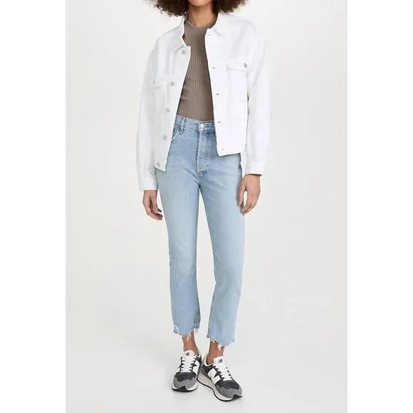 NEW AGOLDE riley high rise straight crop jeans in bitter