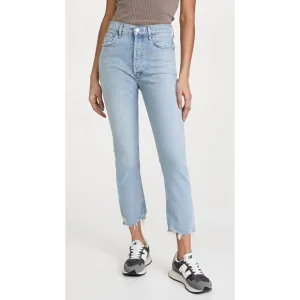 NEW AGOLDE riley high rise straight crop jeans in bitter