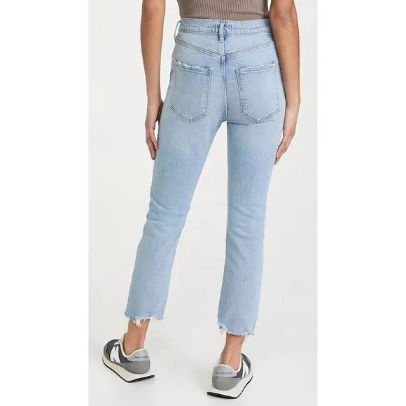NEW AGOLDE riley high rise straight crop jeans in bitter