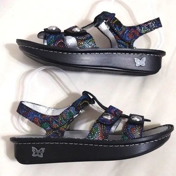NEW Alegria Women's Kleo Adjustable Multi Straps Gladiator Leather Sandals EU 41