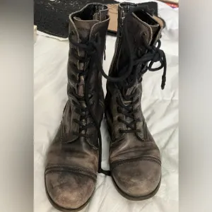 NEW! All Saints Military Boots Distressed Leather Women’s US sz 9 EU40 UK  Box