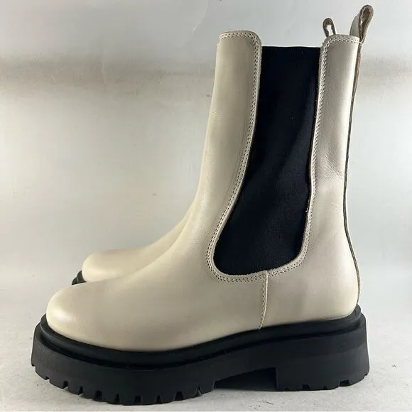 NEW &amp; Other Stories Women’s Leather Pull On Boots Beige Size EU 36 US 5