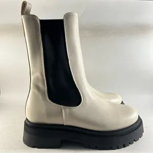 NEW &amp; Other Stories Women’s Leather Pull On Boots Beige Size EU 36 US 5