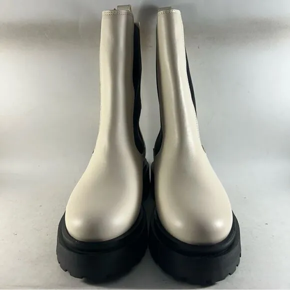 NEW &amp; Other Stories Women’s Leather Pull On Boots Beige Size EU 36 US 5