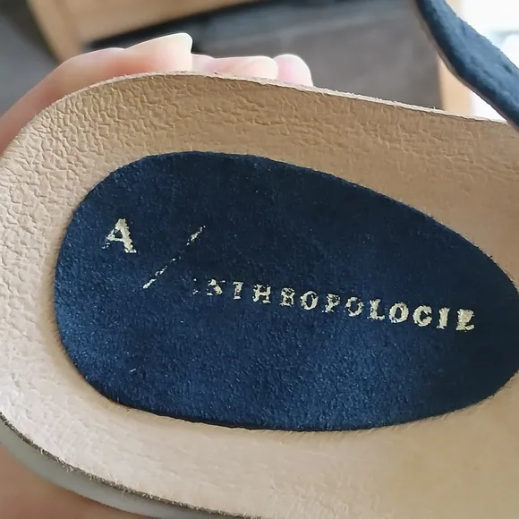 New Anthropologie Rare Tweed Slingback Platform Sandals Multicolored Size 9 8.5