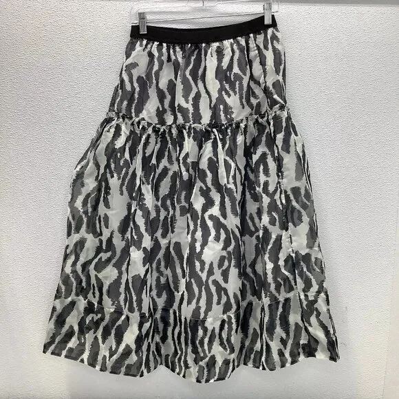 NEW ANTHROPOLOGIE x MAEVE Women's Skirt Full Midi Size M Black