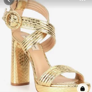 NEW Antonio Melani Camille Gold Metallic Platform heel sandals women size 6.5