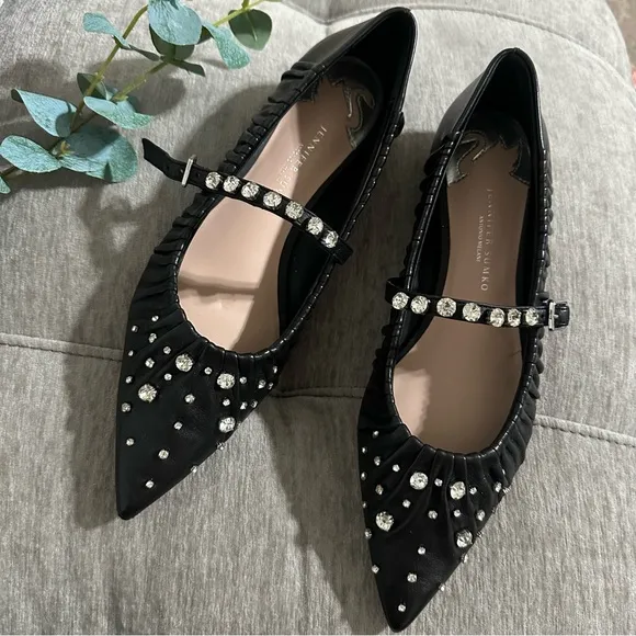 New Antonio Melanix Jennifer Sumko Lyssa Lou Leather Studded Mary Jane Flats