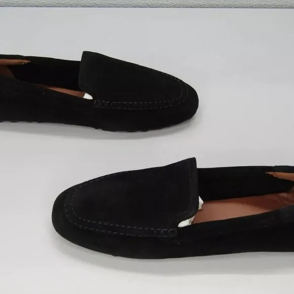 NEW AQUATALIA Womens Qaitlin Slip On Flats Moccasin Shoe Black Suede Size 10
