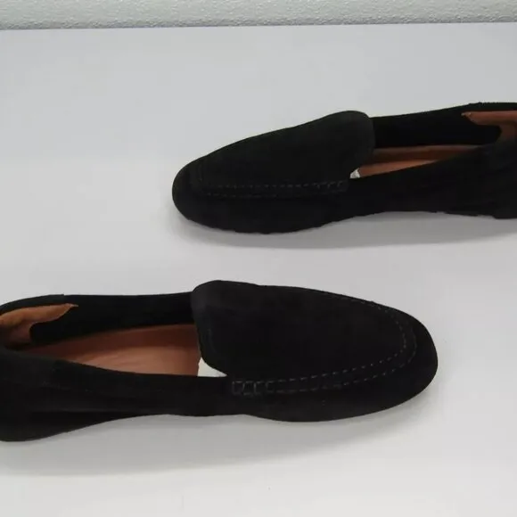 NEW AQUATALIA Womens Qaitlin Slip On Flats Moccasin Shoe Black Suede Size 10