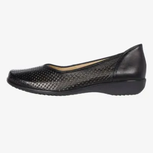 New Ara Black Leather Avril Slip-On Ballet Flats sz 7.5