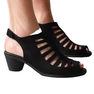 NEW ARCHE Womens Soexor Sandals Cushion Hook &amp; Loop Block Heel Ankle Strap