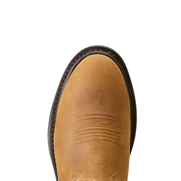 NEW ARIAT men's workhog xt h2o western boots in distressed brown/bravo brown