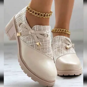 New Arrival Women's High Heel Formal Shoes, Thick Plaid And Patchwork De…