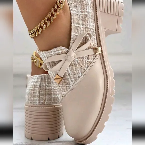 New Arrival Women's High Heel Formal Shoes, Thick Plaid And Patchwork De…