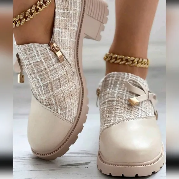 New Arrival Women's High Heel Formal Shoes, Thick Plaid And Patchwork De…