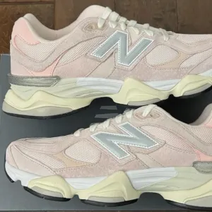 New Balance Cream and Pink Retro Sneakers