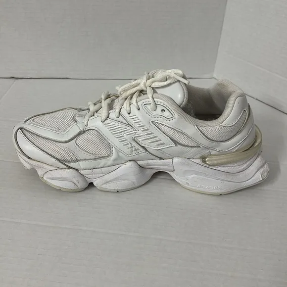 New Balance White Sneakers with Cushioned Sole and Mesh Upper