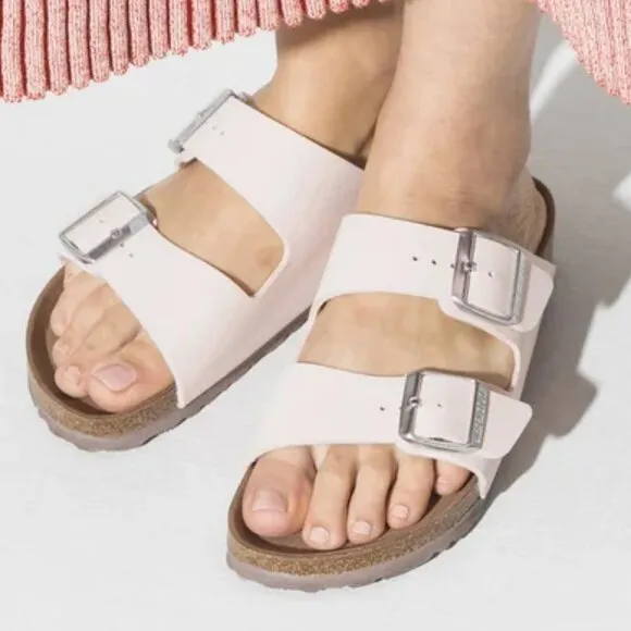new Birkenstock Arizona Birko-Flor Double Strap Sandals  in Light Rose