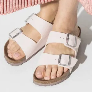 new Birkenstock Arizona Birko-Flor Double Strap Sandals  in Light Rose