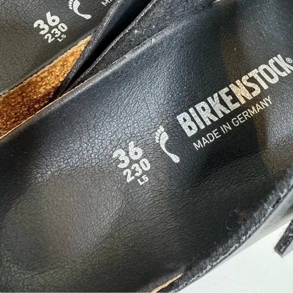 NEW Birkenstock Arizona Split Two-Strap Black &amp; White Sandals size 5