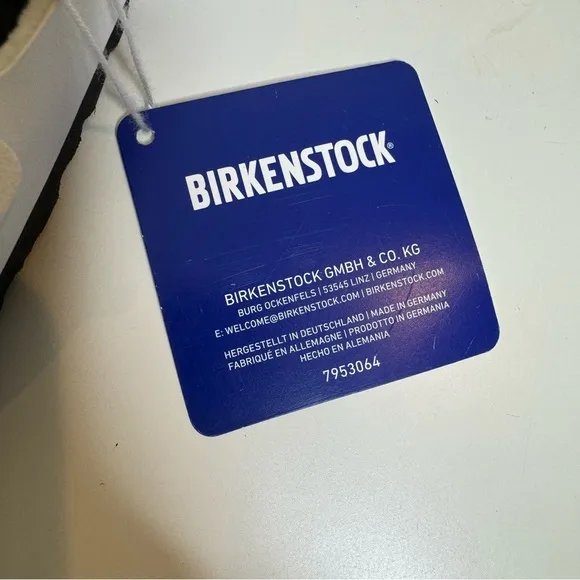 NEW Birkenstock Arizona Split Two-Strap Black &amp; White Sandals size 5