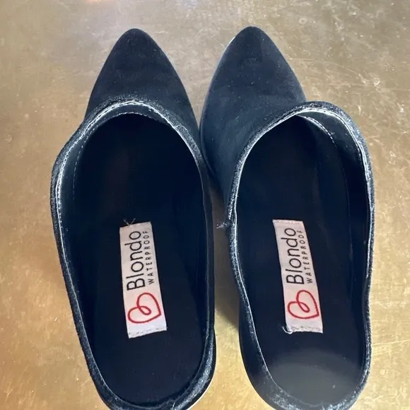 NEW Blondo Womens Waterproof Mules Clogs Loafers Nicole Slip On Suede Black 7.5