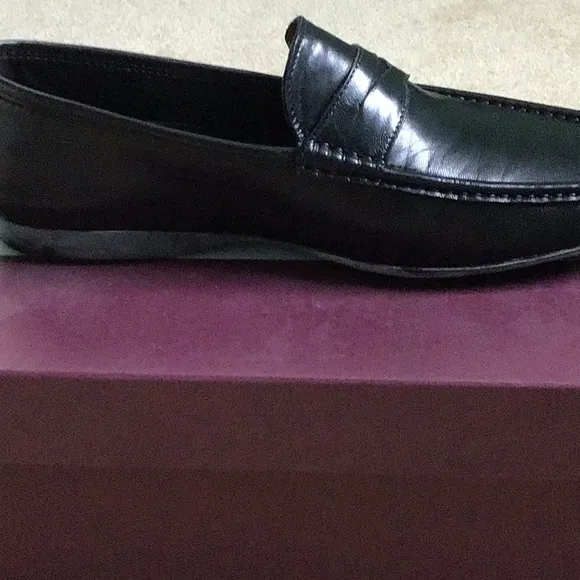New Bruno Magli Black Leather Penny Loafers new